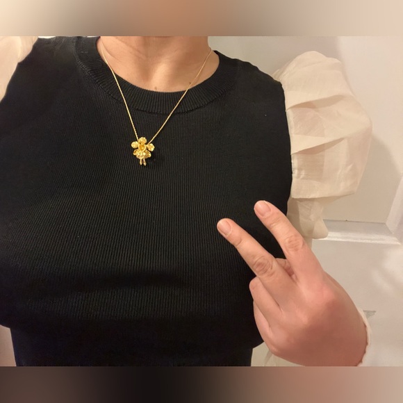 ZARA Contrast Black and White Balloon Puff Sleeve Blouse Top Shirt Cinch Coastal - Picture 4 of 10